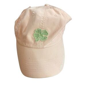 Life is good 100% cotton 4 leaf clover white green baseball hat